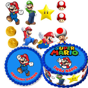 Zestaw Opłatek Na Tort+postacie Mario Bros Y6