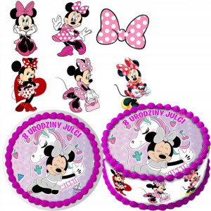 Zestaw Opłatek Na Tort+postacie Minnie 6szt Y6