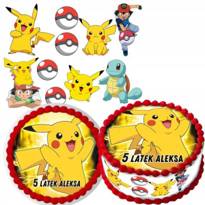 Zestaw Opłatek Na Tort+postacie Pikachu 8szt Y6