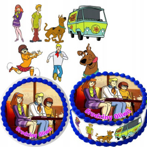 Zestaw Opłatek Na Tort+postacie Scooby Doo 7szt Y6