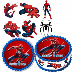 Zestaw Opłatek Na Tort+postacie Spiderman 6szt Y6