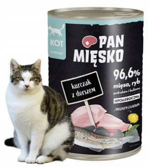 Mokra karma dla kota Pan Mięsko kurczak dorsz 400g