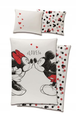 Mickey Minnie Pościel Dziecieca Bawełniana 140x200
