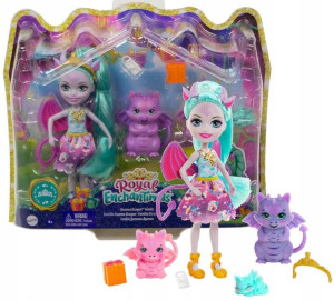 Enchantimals Royal Rodzina Smoków Lalka + Figurki