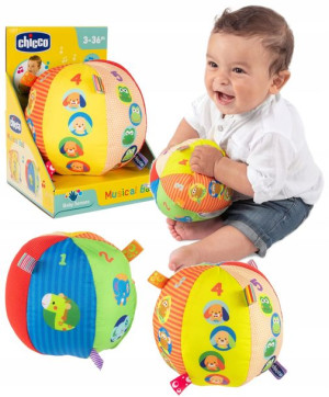 Chicco Miękka Grająca Piłka Interaktywna Metki +3m