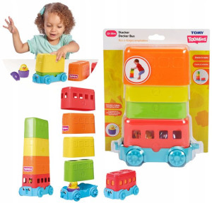 Tomy Toomies Autobus Piramidka Wieża Do Układania