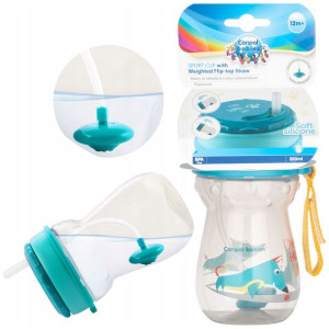 Canpol Bidon Kubek Z Obciążoną Słomką 350ml +9m