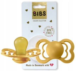 Bibs Supreme Smoczek Uspokjający Hevea 0+mustard S