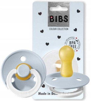 Bibs Smoczek Uspokający Hevea 0+ Baby Blue Night S