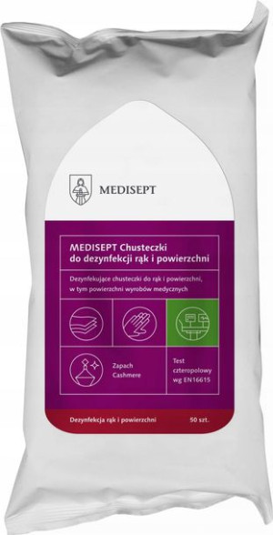 Chusteczki dezynfekcja rąk i powierzchni 50szt.