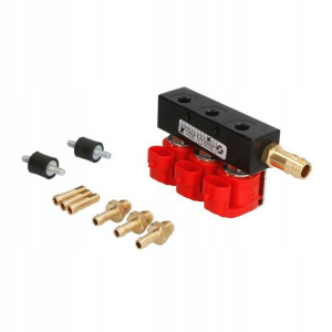 Listwa Wtryskowa Valtek 3cyl 3 Ohm Czerwona + 3 X