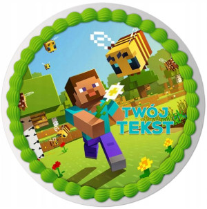 Opłatek Na Tort Minecraft Creeper Imię Tekst Y4