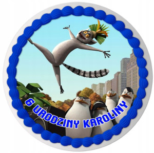 Opłatek Na Tort Pingwiny Z Madagaskaru +tekst Y6