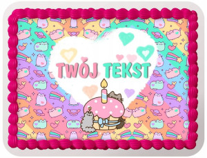 Opłatek Na Tort Pusheen Cat Urodziny Prezent Y4