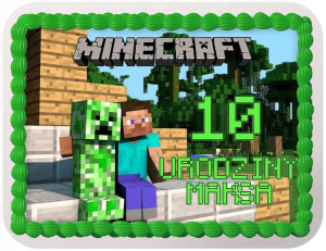 Poziomy Opłatek Na Tort Minecraft Creeper Y4