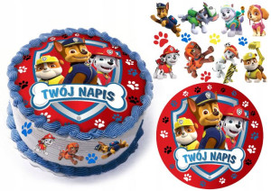 ZESTAW OPŁATEK NA TORT Paw Psi Patrol URODZINY Y4