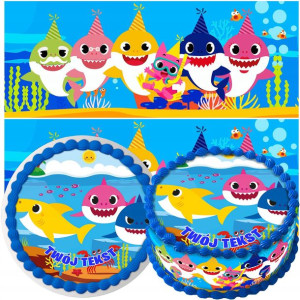Zestaw Opłatek Na Tort+obwoluta Baby Sharks Y6