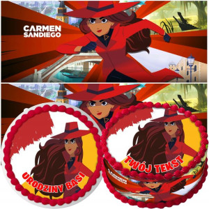 Zestaw Opłatek Na Tort+obwoluta Carmen Sandiego Y6