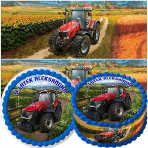 Zestaw Opłatek Na Tort+obwoluta Farming Traktor Y6