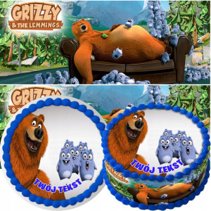 Zestaw Opłatek Na Tort+obwoluta Grizzly Lemingi Y6