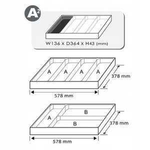 Wkładka pusta do wózka plastikowa 136x364mm TOPTUL