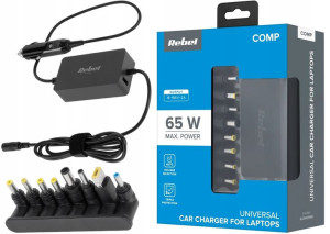 Zasilacz Samochodowy Do Laptopa 12/24V 65W Usb 2A