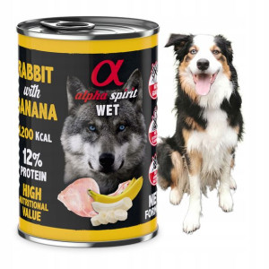 Karma mokra Alpha Spirit Królik z Bananem 400g