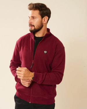 Sweter męski bawełniany bordowy Platon