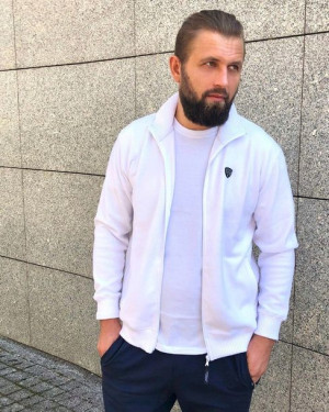 Sweter męski bawełniany biały Platon