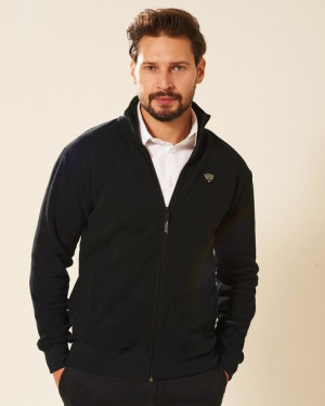 Sweter męski bawełniany czarny Platon