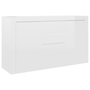 Komoda na wysoki połysk, biała, 120x36x69 cm, płyta wiórowa