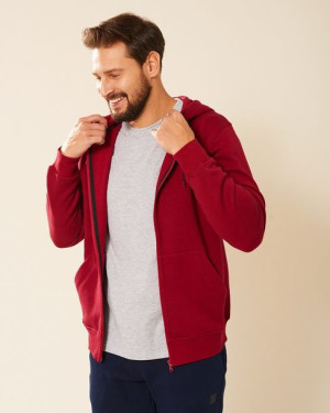 Bluza męska z kapturem bordowa Ludwik
