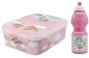 Pudełko Śniadaniowe + Bidon Unicorn Jednorożec