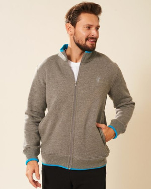 Bluza męska ze stójką szary melanż Concorde