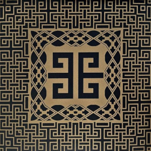Panele Ścienne Kasetony Werso Czarno Złote