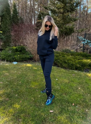 Komplet dresowy unisex czarny spodnie + bluza