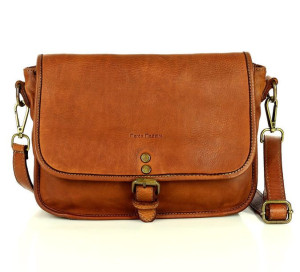 MARCO MAZZINI Włoska torebka florentine messenger leather bag na ramię brąz