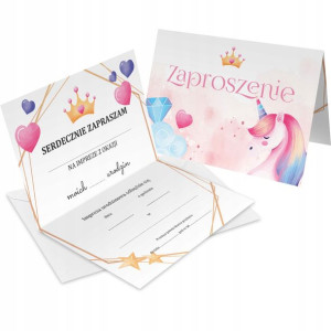 Zaproszenie Na Urodziny Jednorożeć Księżniczka Z2