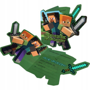 Zaproszenie Na Urodziny Minecraft Postacie Z2