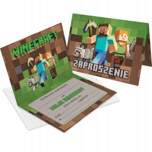 Zaproszenie Na Urodziny Minecraft Poziom Z2
