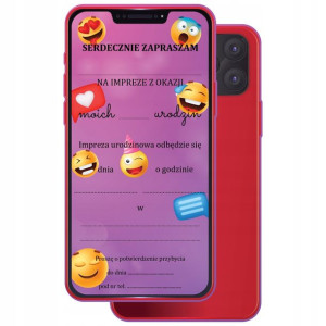 Zaproszenie Na Urodziny Telefon Emoji Z2