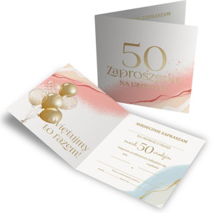Zaproszenie Na Urodziny 50 Akwarela Z2
