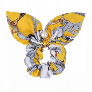 GUMKA do włosów Kwiatki Żółta Scrunchie Musztard