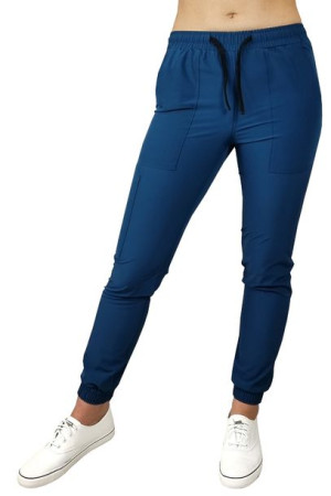 Joggery medyczne elastyczne morskie Regular Fit roz M