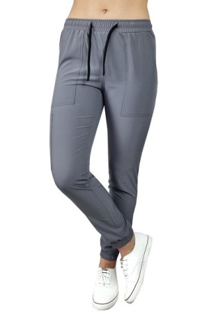 Joggery medyczne elastyczne szare Regular Fit roz S