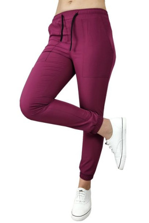 Joggery medyczne elastyczne śliwkowe Regular Fit roz S