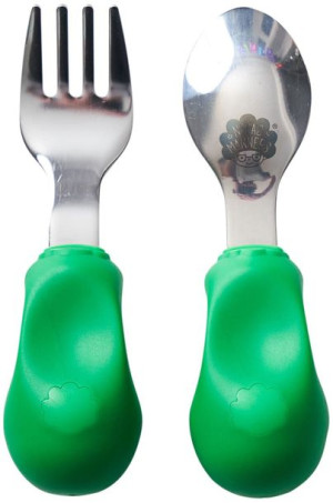 Sztućce widelec łyżka Etap 2 Green Nana's Manners