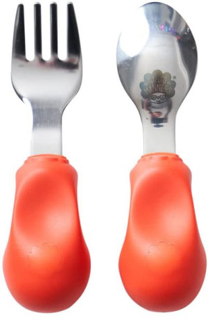 Sztućce widelec łyżka Etap 2 Orange Nana's Manners