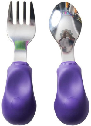 Sztućce widelec łyżka Etap 2 Purple Nana's Manners