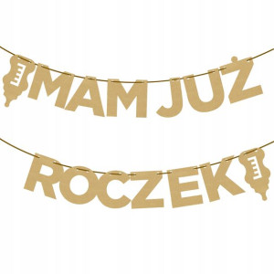 Złoty Baner Girlanda Mam Już Roczek Urodziny Y3
